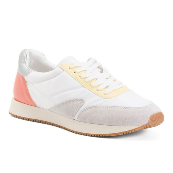 MATISSE Colorblock Suede Farrah Lace Up Low Top Trainers Sneakers White 9M - Picture 2 of 11